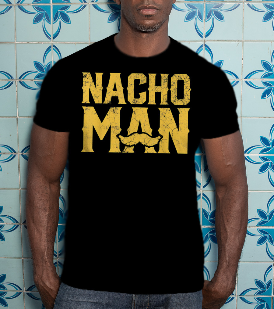 NACHO MAN Funny Cinco De Mayo Comic Style Mustache T-Shirt