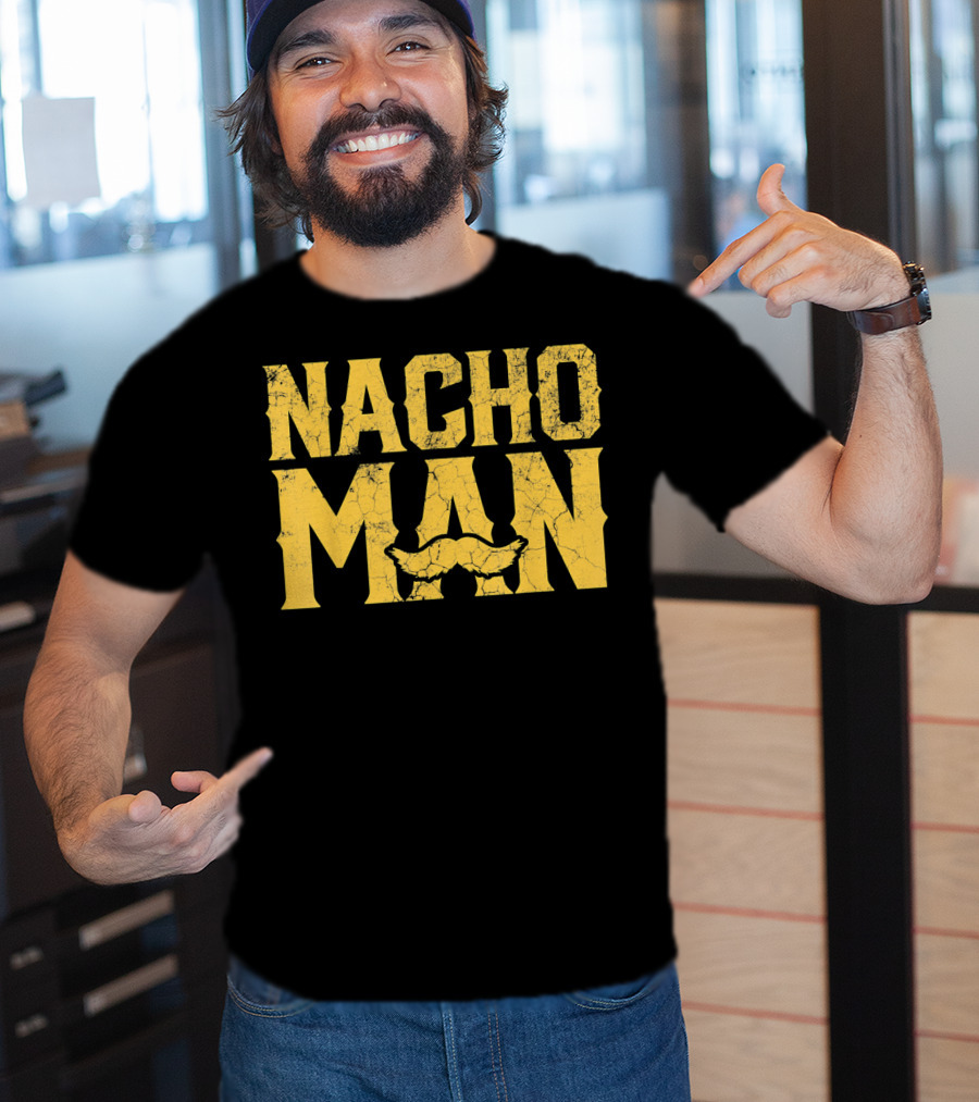 NACHO MAN Funny Cinco De Mayo Comic Style Mustache T-Shirt