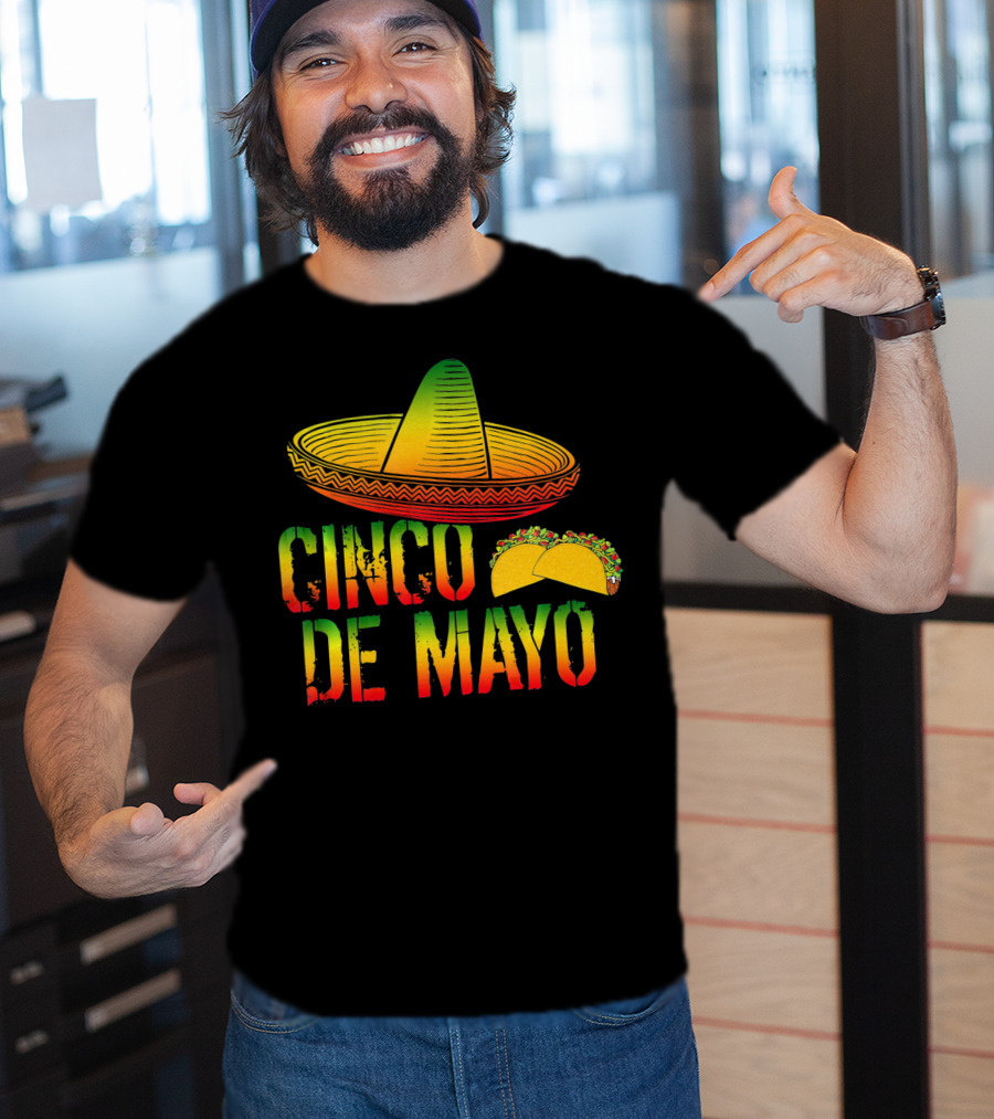 Cinco De Mayo Mexican Pride Sombrero Tacos T-Shirt