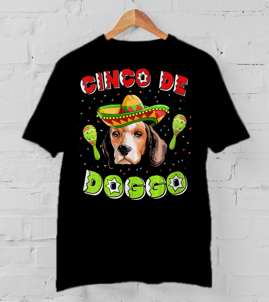 Cinco De Doggo Beagle Fiesta Sombrero Maracas T-Shirt