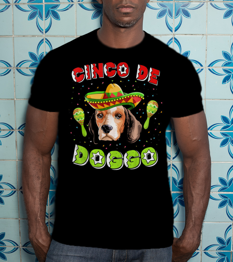 Cinco De Doggo Beagle Fiesta Sombrero Maracas T-Shirt