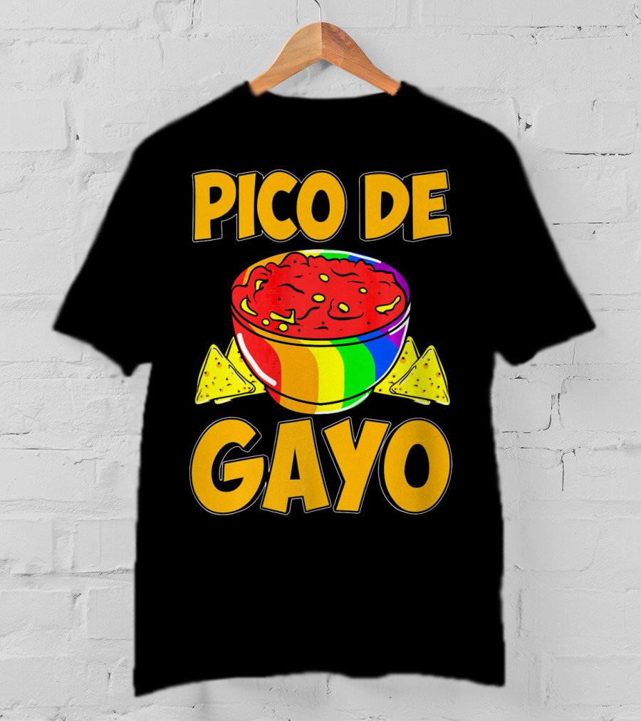 Pico De Gayo Cinco De Mayo Rainbow Salsa Bowl And Tortilla Chips T-Shirt