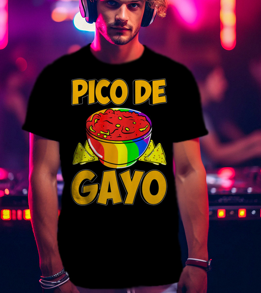 Pico De Gayo Cinco De Mayo Rainbow Salsa Bowl And Tortilla Chips T-Shirt