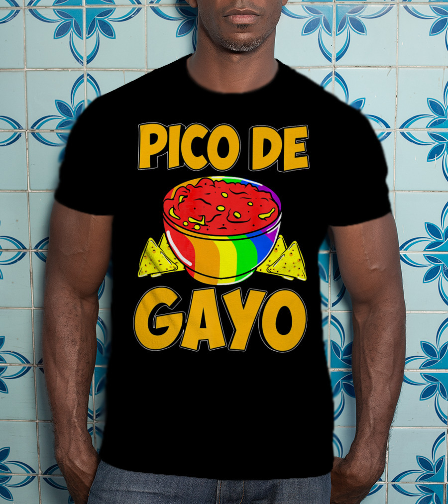 Pico De Gayo Cinco De Mayo Rainbow Salsa Bowl And Tortilla Chips T-Shirt