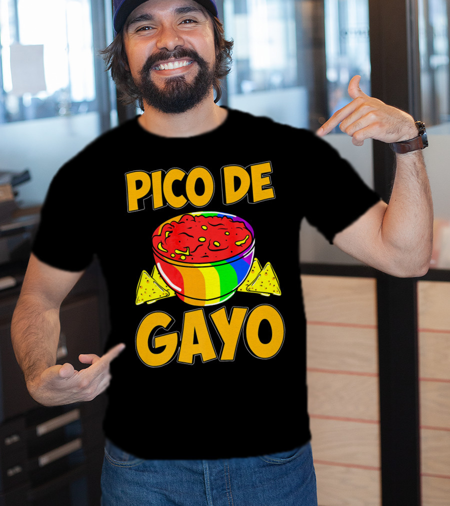 Pico De Gayo Cinco De Mayo Rainbow Salsa Bowl And Tortilla Chips T-Shirt