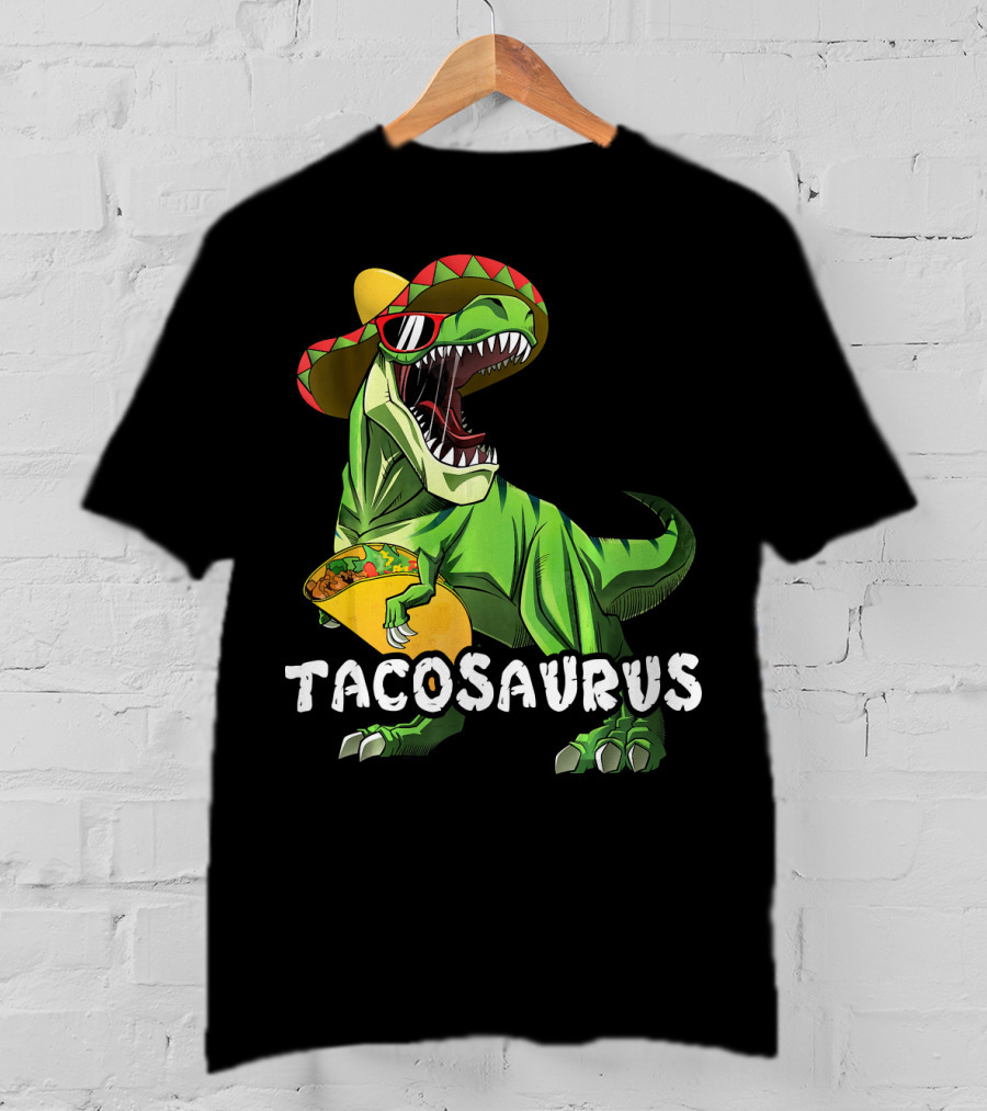 Tacosaurus Cinco De Mayo Rex Tac Dinosaur Sombrero Taco T-Shirt