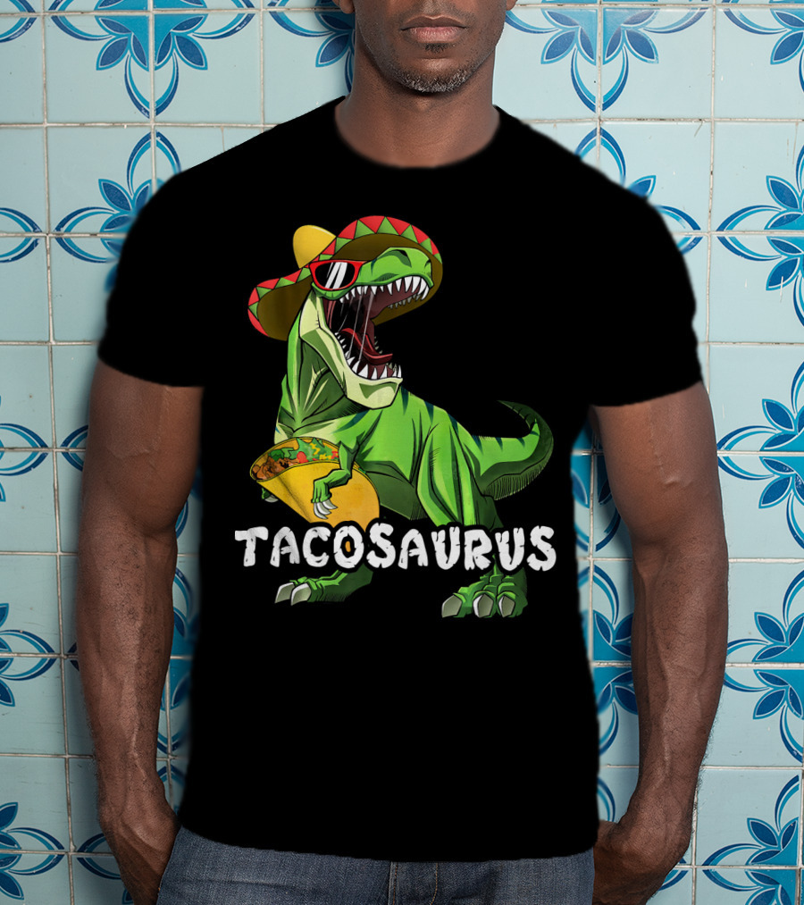 Tacosaurus Cinco De Mayo Rex Tac Dinosaur Sombrero Taco T-Shirt