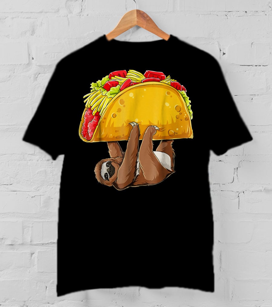 Sloth Hanging From Giant Taco Cinco De Mayo T-Shirt