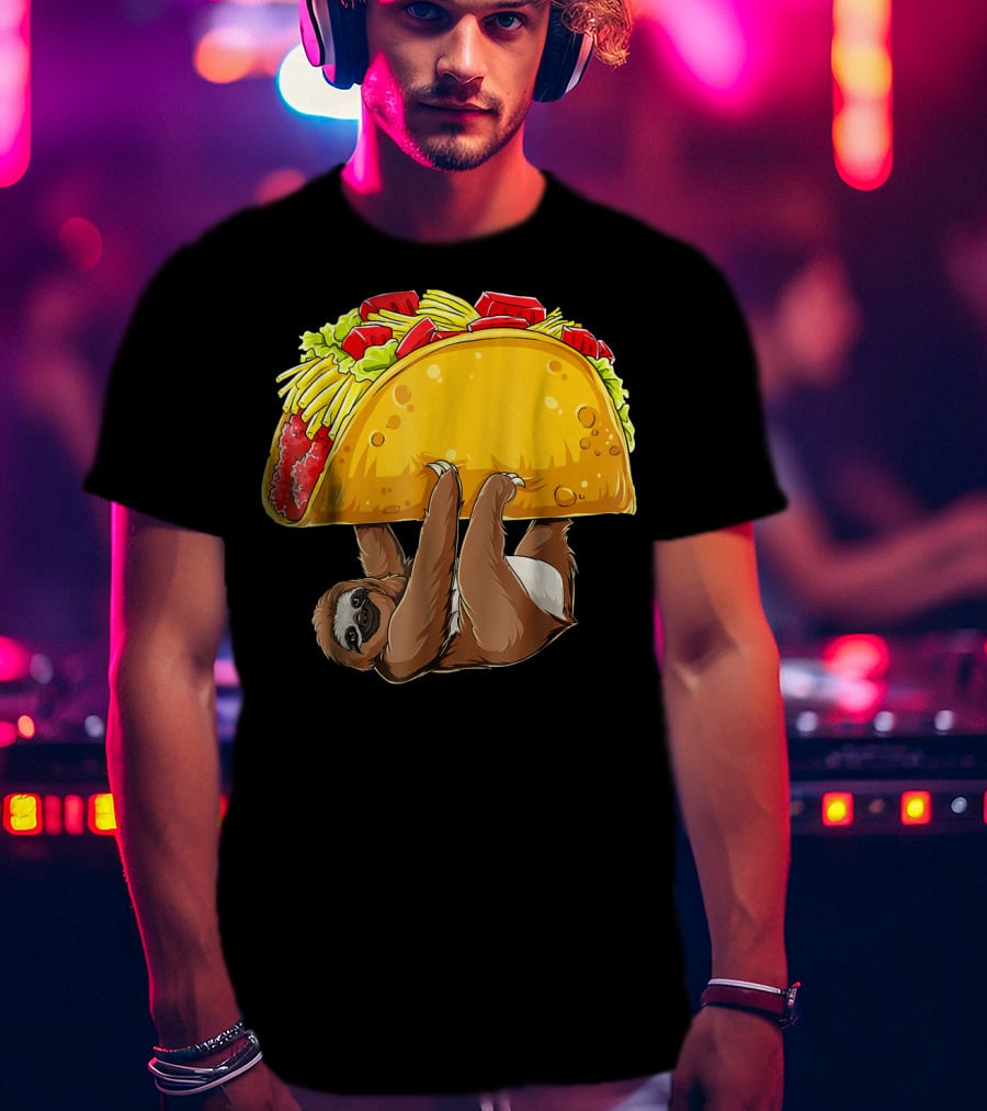 Sloth Hanging From Giant Taco Cinco De Mayo T-Shirt