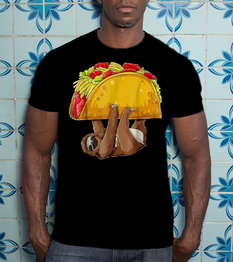 Sloth Hanging From Giant Taco Cinco De Mayo T-Shirt