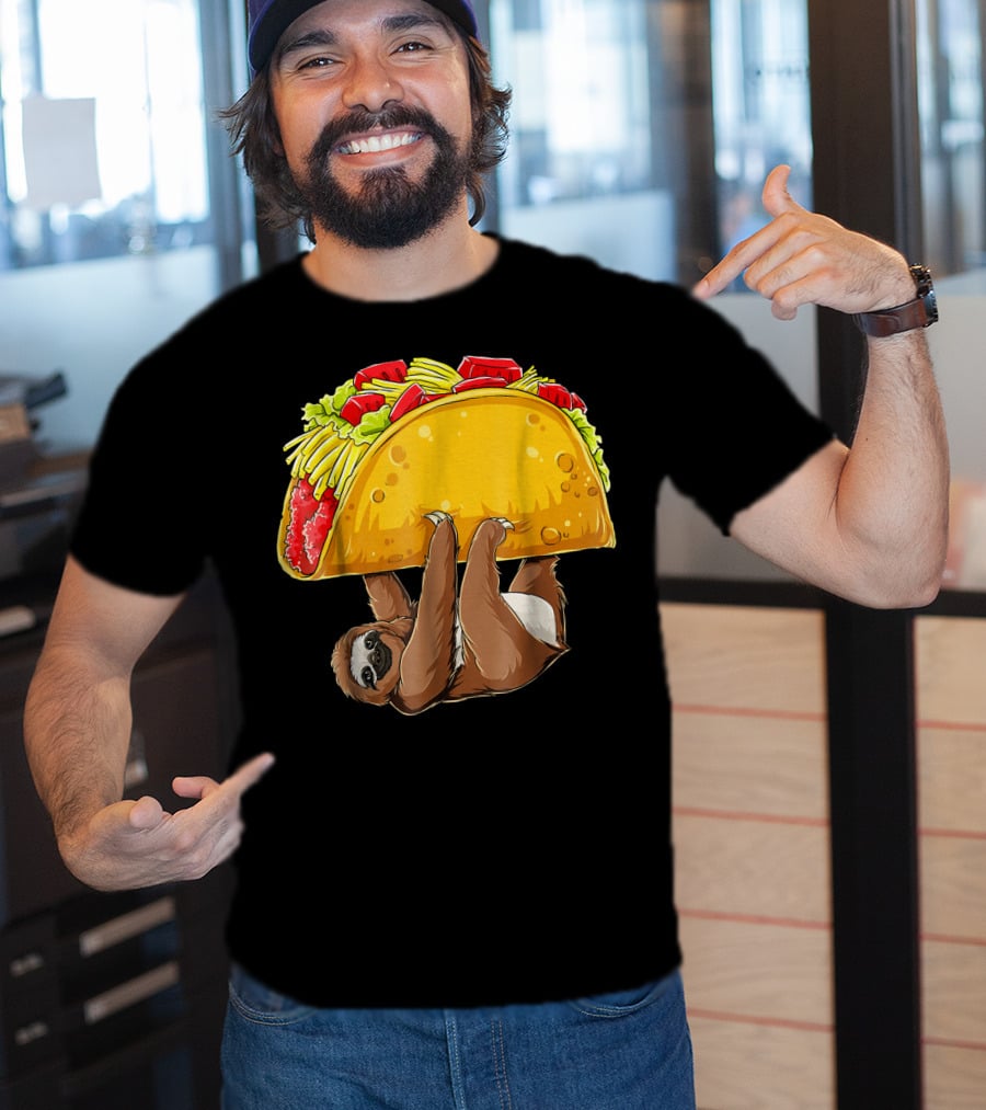 Sloth Hanging From Giant Taco Cinco De Mayo T-Shirt