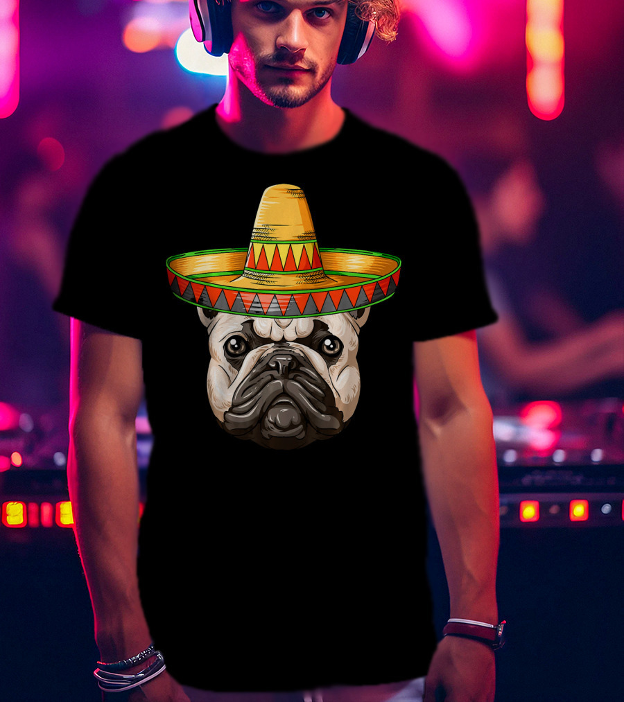 French Bulldog Sombrero Cinco De Mayo Mexican T-Shirt