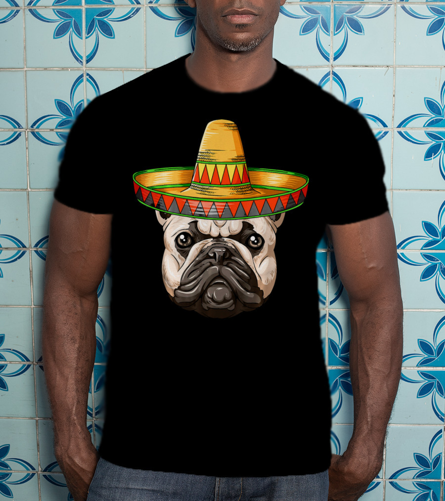 French Bulldog Sombrero Cinco De Mayo Mexican T-Shirt