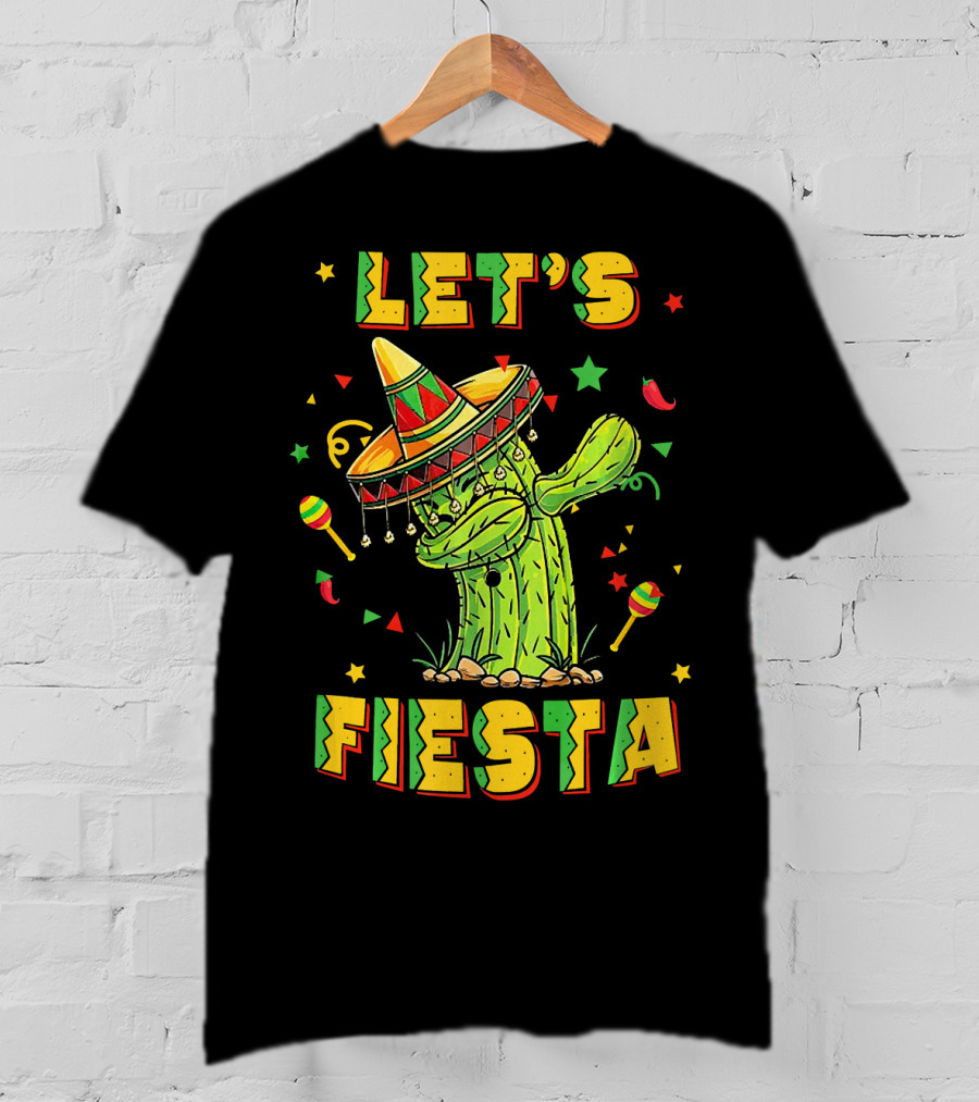 Let's Fiesta Dabbing Cactus Cinco De Mayo T-Shirt