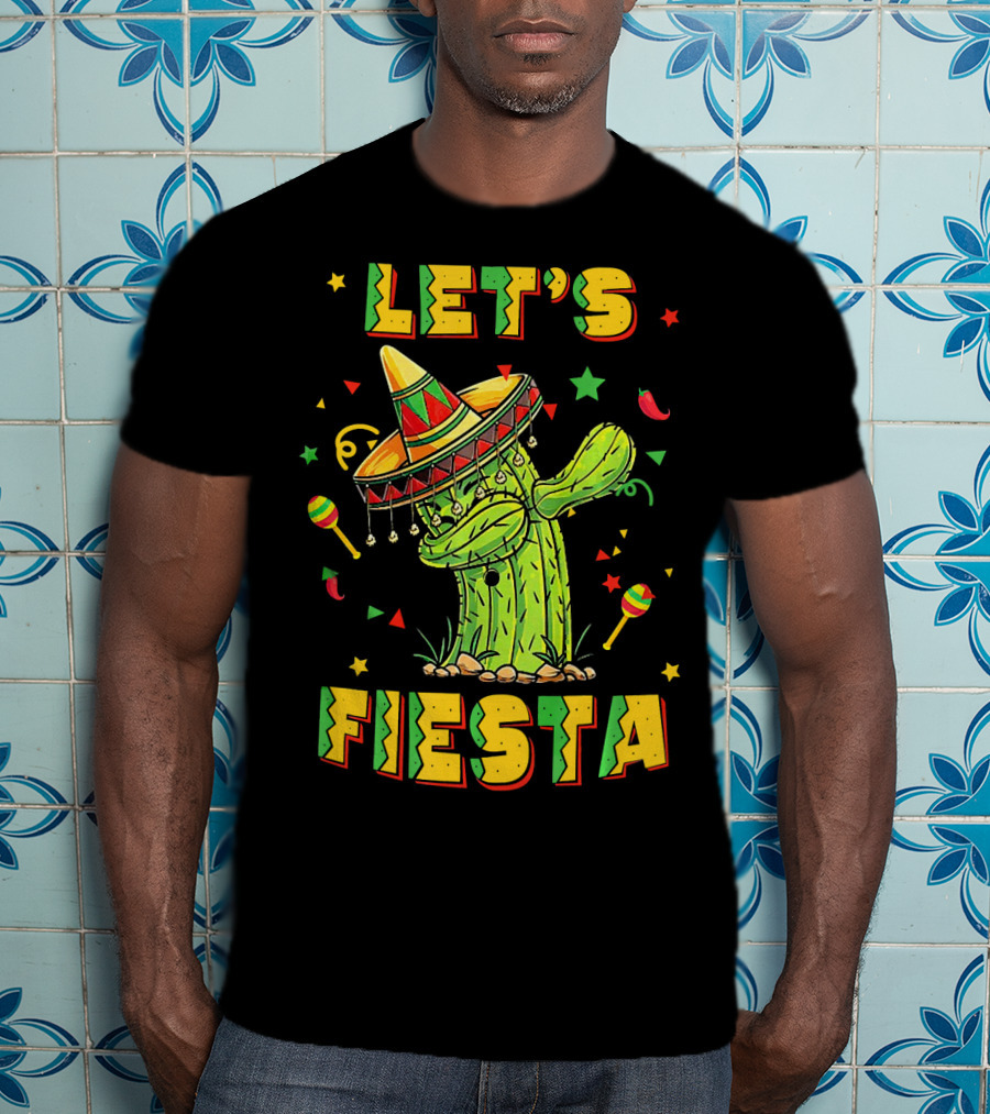 Let's Fiesta Dabbing Cactus Cinco De Mayo T-Shirt