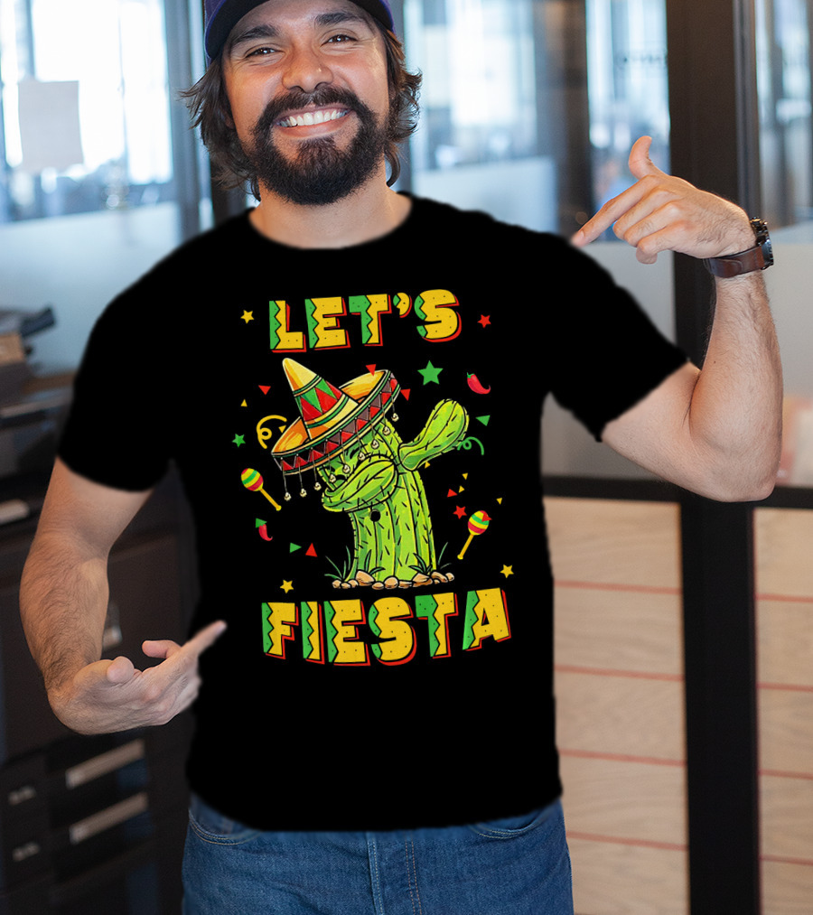 Let's Fiesta Dabbing Cactus Cinco De Mayo T-Shirt