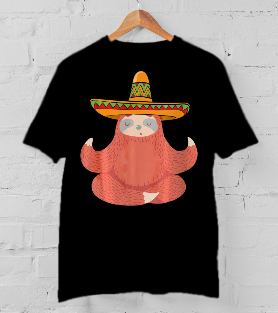 Sloth Sombrero Mexican Fiesta Cinco De Mayo T-Shirt