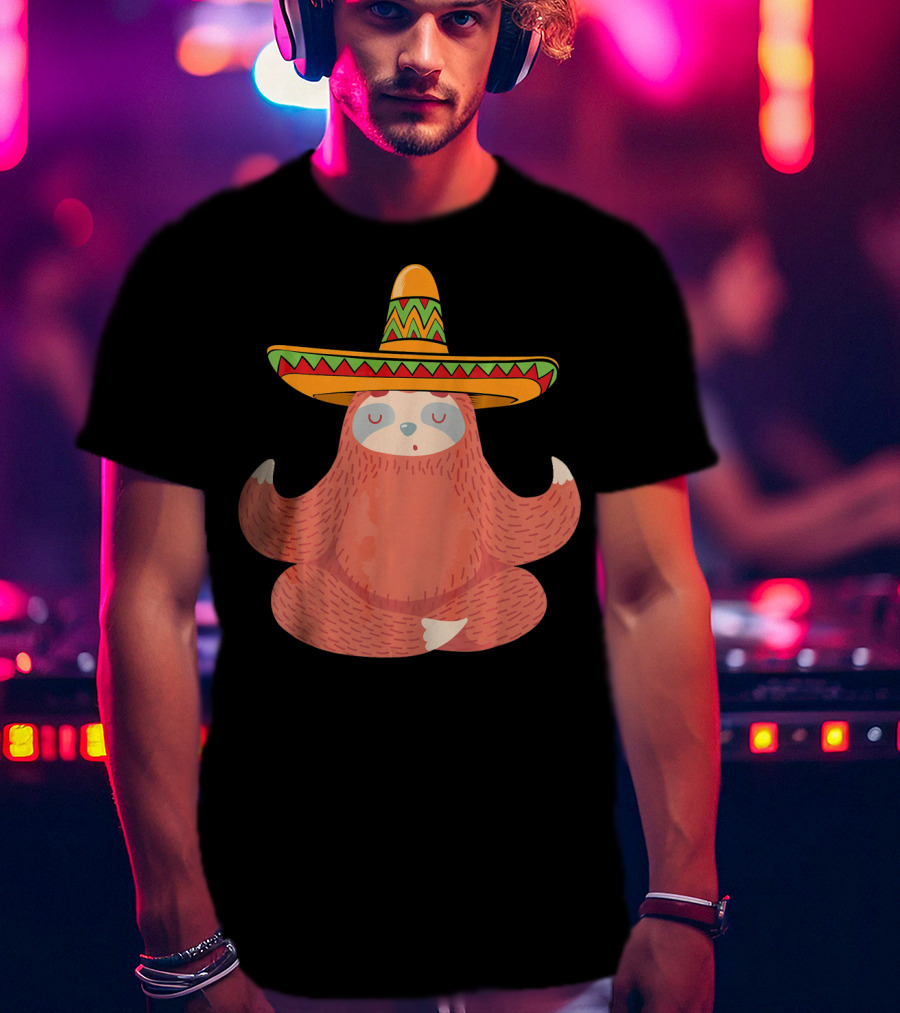 Sloth Sombrero Mexican Fiesta Cinco De Mayo T-Shirt