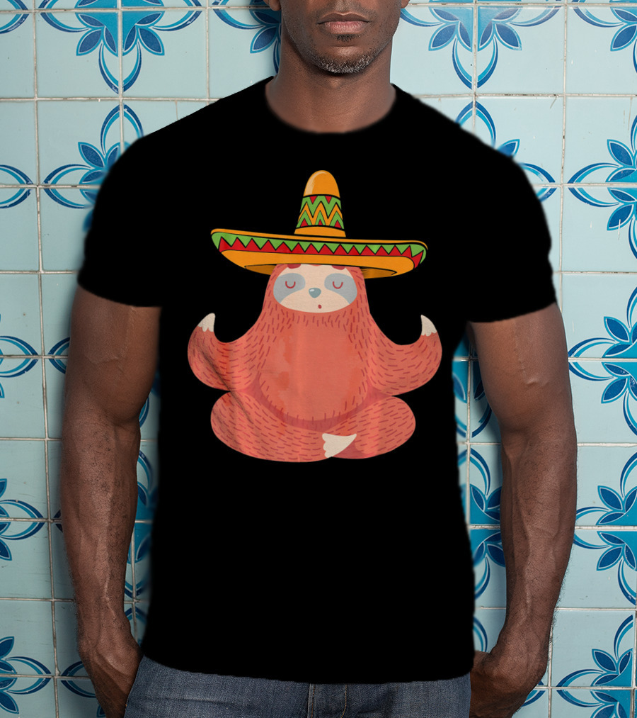Sloth Sombrero Mexican Fiesta Cinco De Mayo T-Shirt