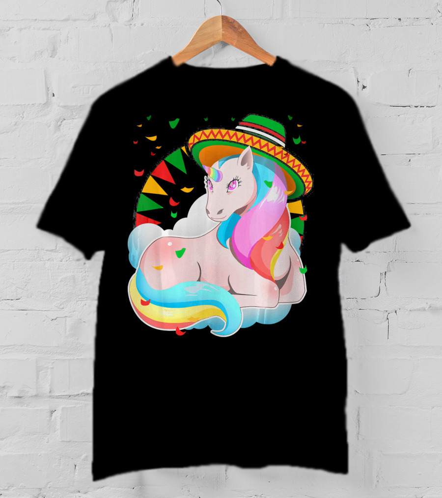 Cinco De Mayo Magical Unicorn Sombrero T-Shirt