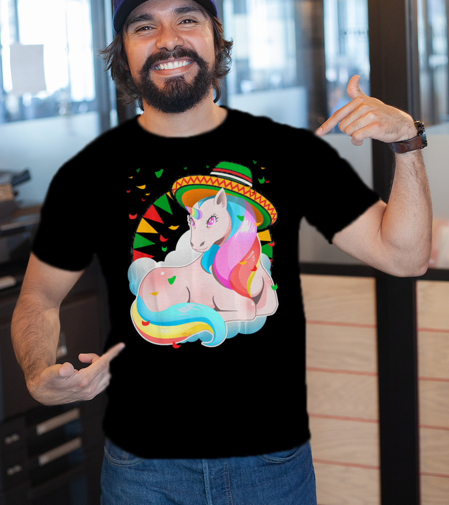 Cinco De Mayo Magical Unicorn Sombrero T-Shirt