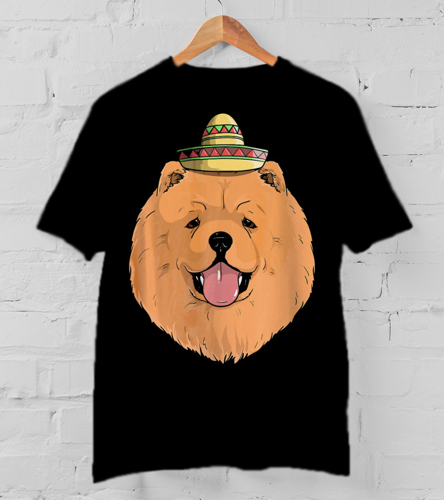 Chow Chow Dog Sombrero Fiesta Cinco De Mayo T-Shirt