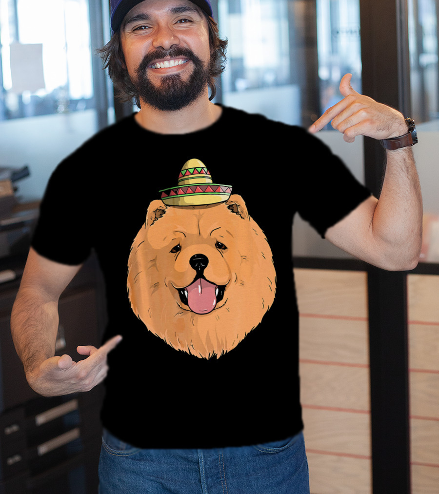 Chow Chow Dog Sombrero Fiesta Cinco De Mayo T-Shirt