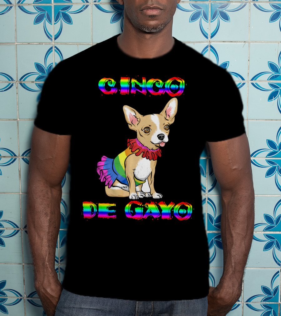 Cinco De Mayo Cinco De Gayo Rainbow Chihuahua T-Shirt