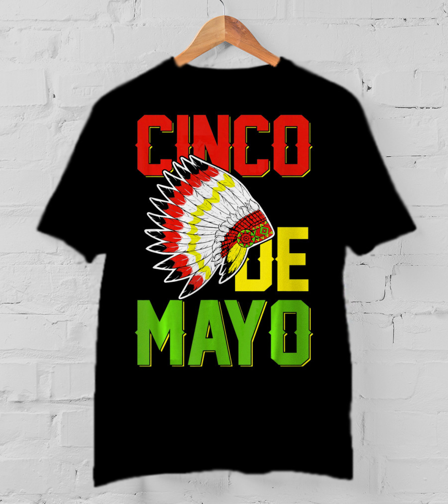 CINCO DE MAYO Native American Headdress T-Shirt