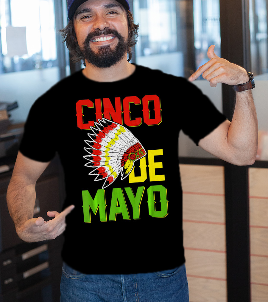 CINCO DE MAYO Native American Headdress T-Shirt