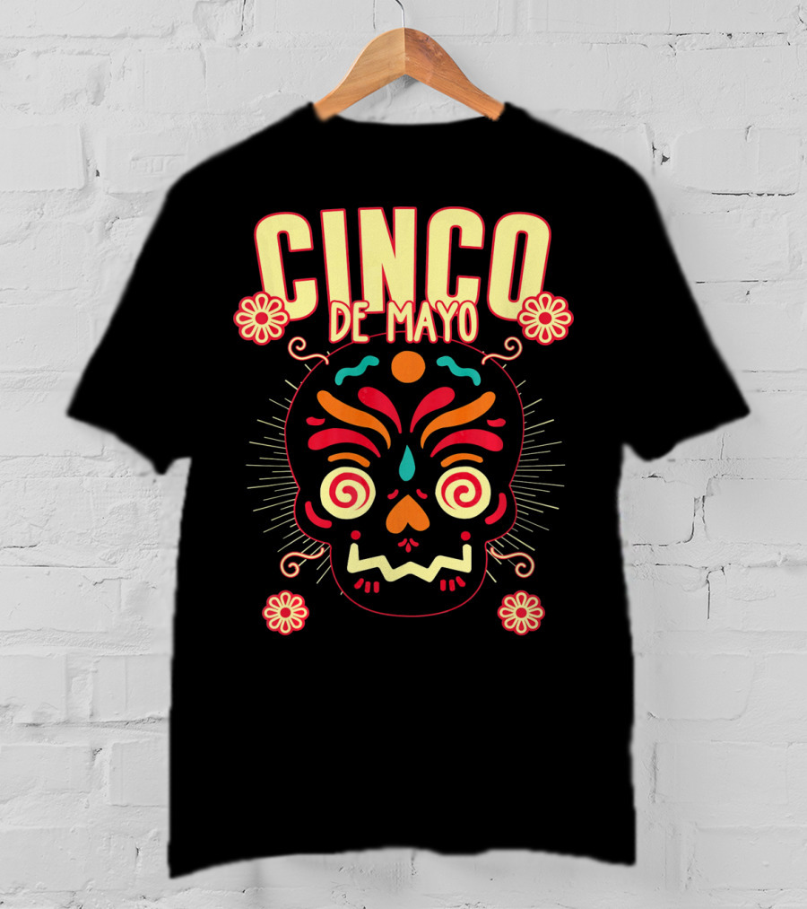 Cinco De Mayo Skull Design For Senor Senora And Sen T-Shirt
