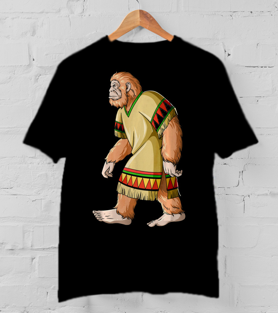 Bigfoot Sasquatch In Mexican Poncho Cultural Attire T-Shirt