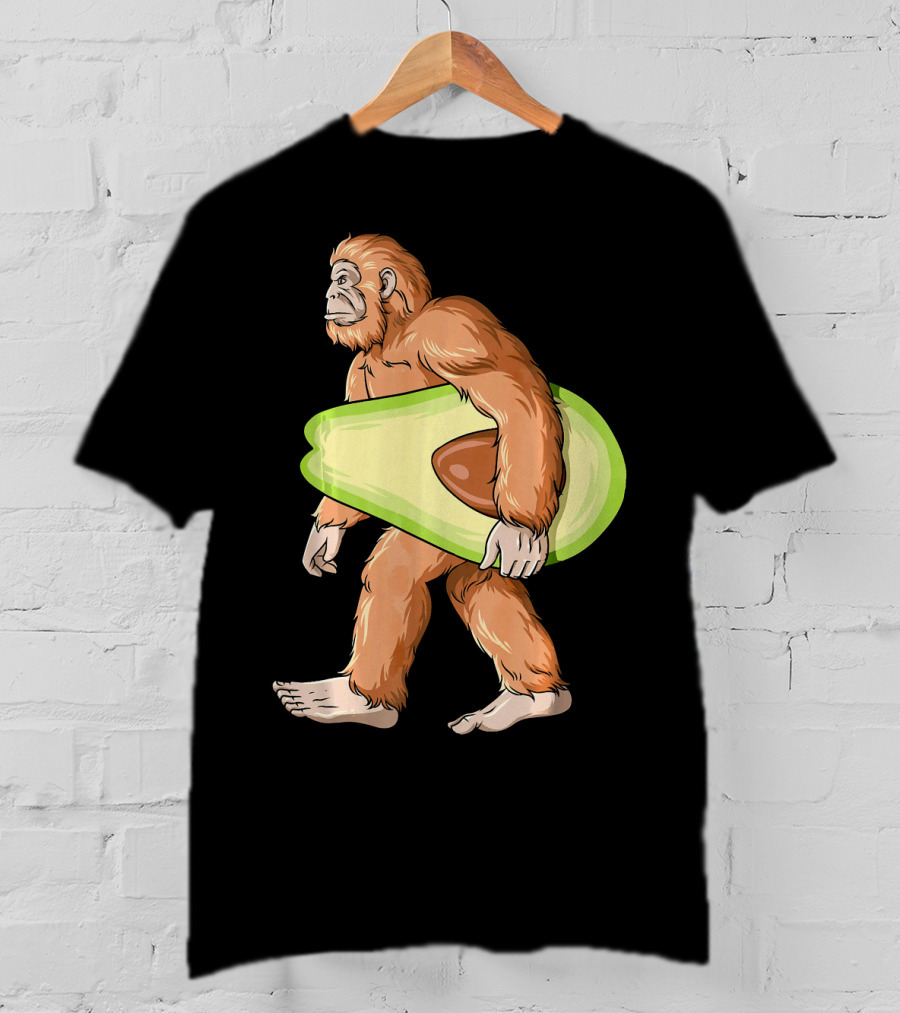Bigfoot Carrying Avocado Sasquatch Cinco De Mayo Humor T-Shirt