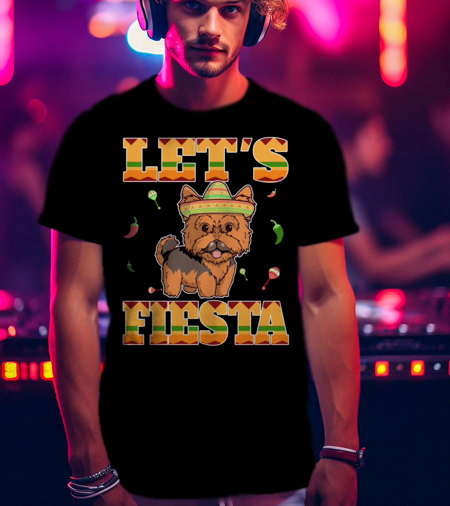 Let's Fiesta Yorkie Dog Cinco De Mayo T-Shirt