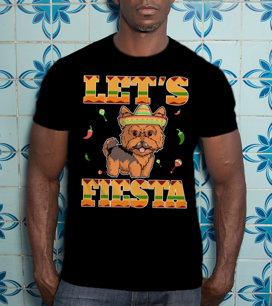 Let's Fiesta Yorkie Dog Cinco De Mayo T-Shirt