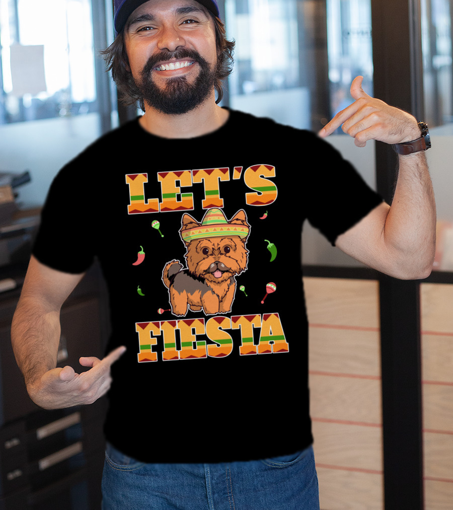 Let's Fiesta Yorkie Dog Cinco De Mayo T-Shirt