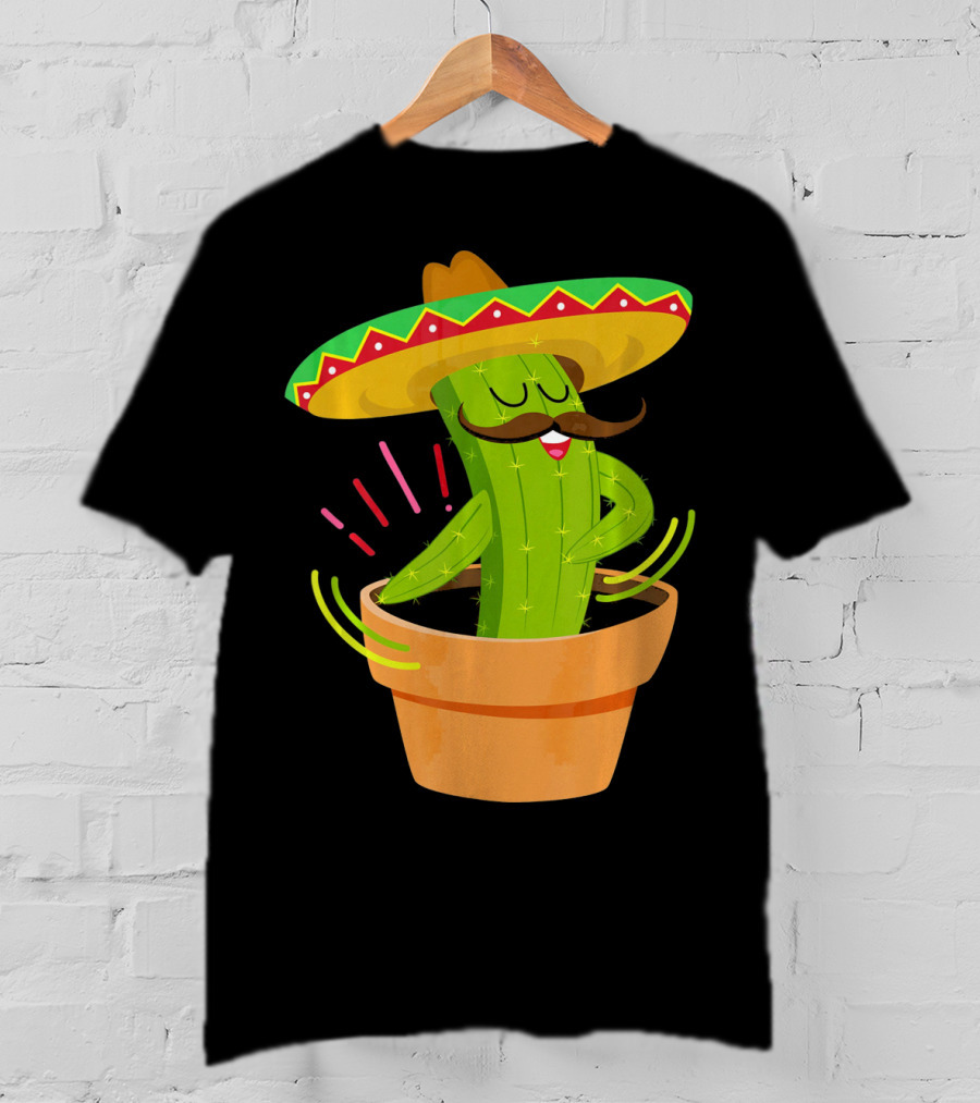 Flossing Cactus Sombrero Dance Cinco De Mayo T-Shirt