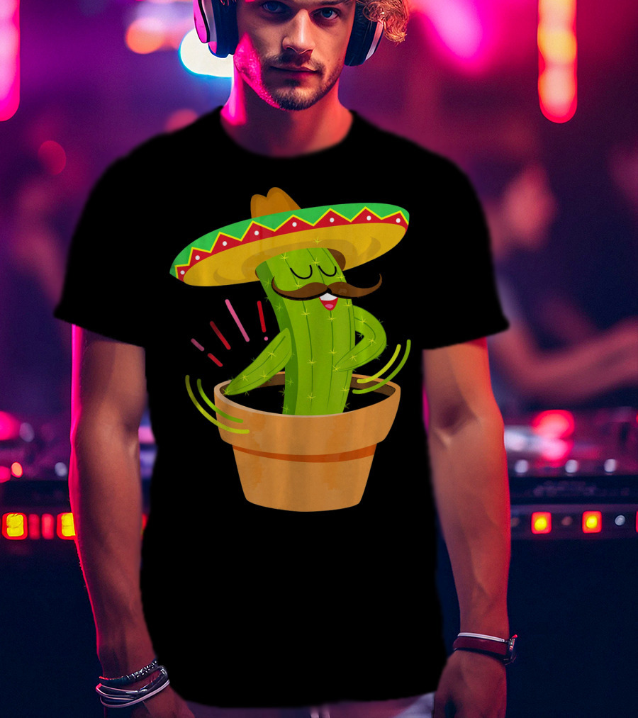 Flossing Cactus Sombrero Dance Cinco De Mayo T-Shirt