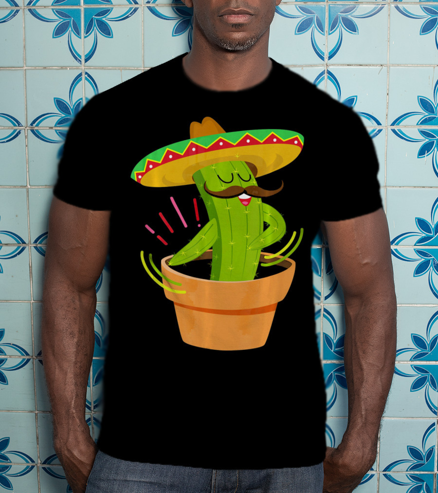 Flossing Cactus Sombrero Dance Cinco De Mayo T-Shirt