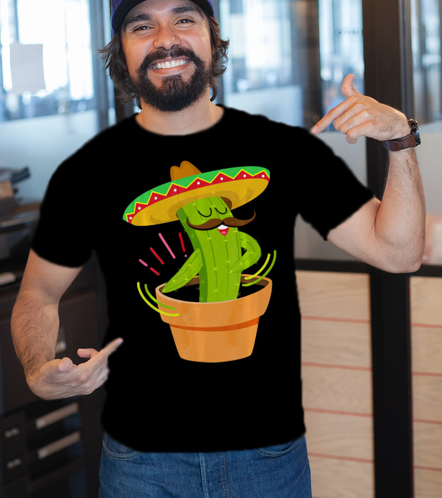Flossing Cactus Sombrero Dance Cinco De Mayo T-Shirt