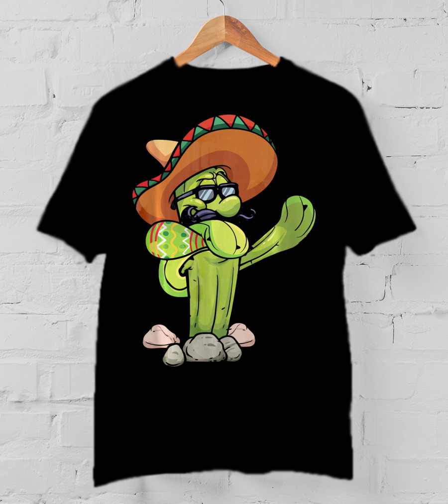 Sombrero Cactus Dabbing Dance Cinco De Mayo T-Shirt