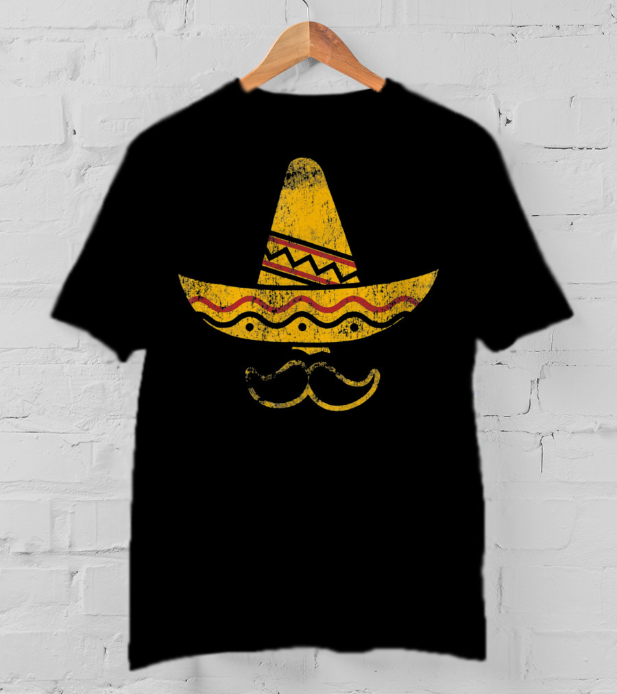 Cinco De Mayo Mustache Sombrero Mexican Hat T-Shirt