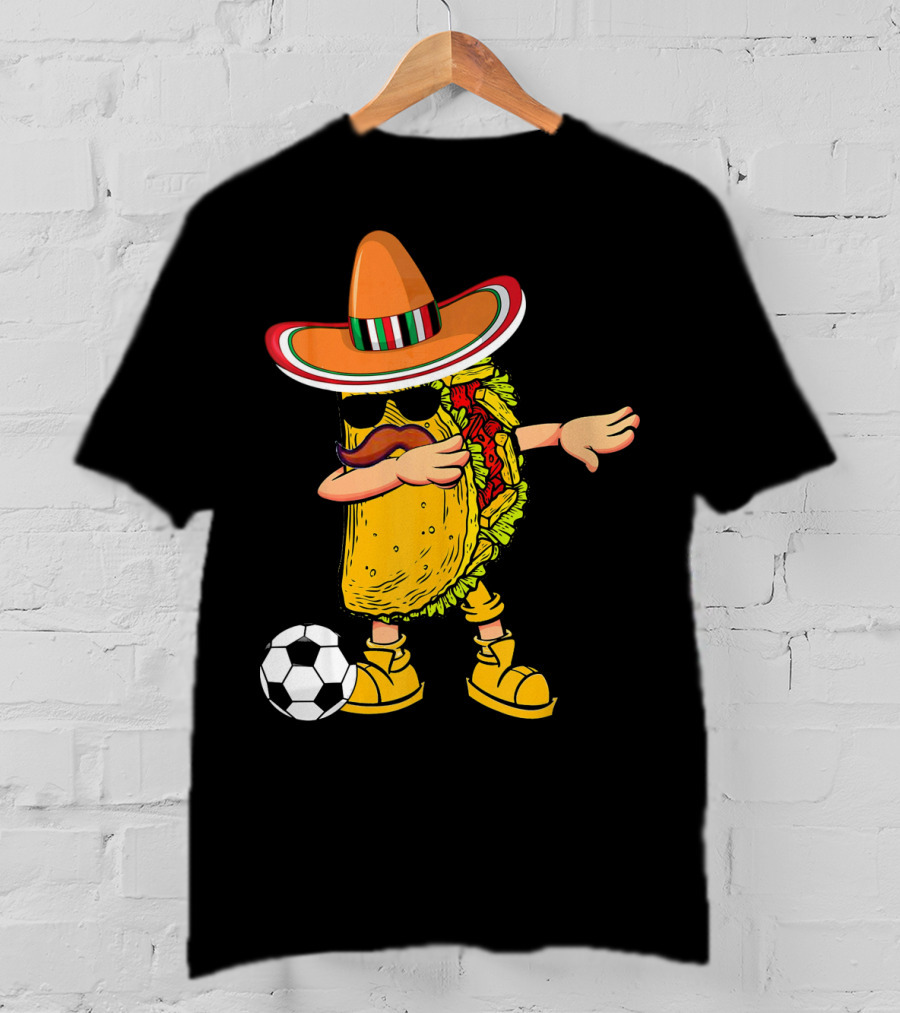Dabbing Soccer Taco With Sombrero Cinco De Mayo Dab T-Shirt