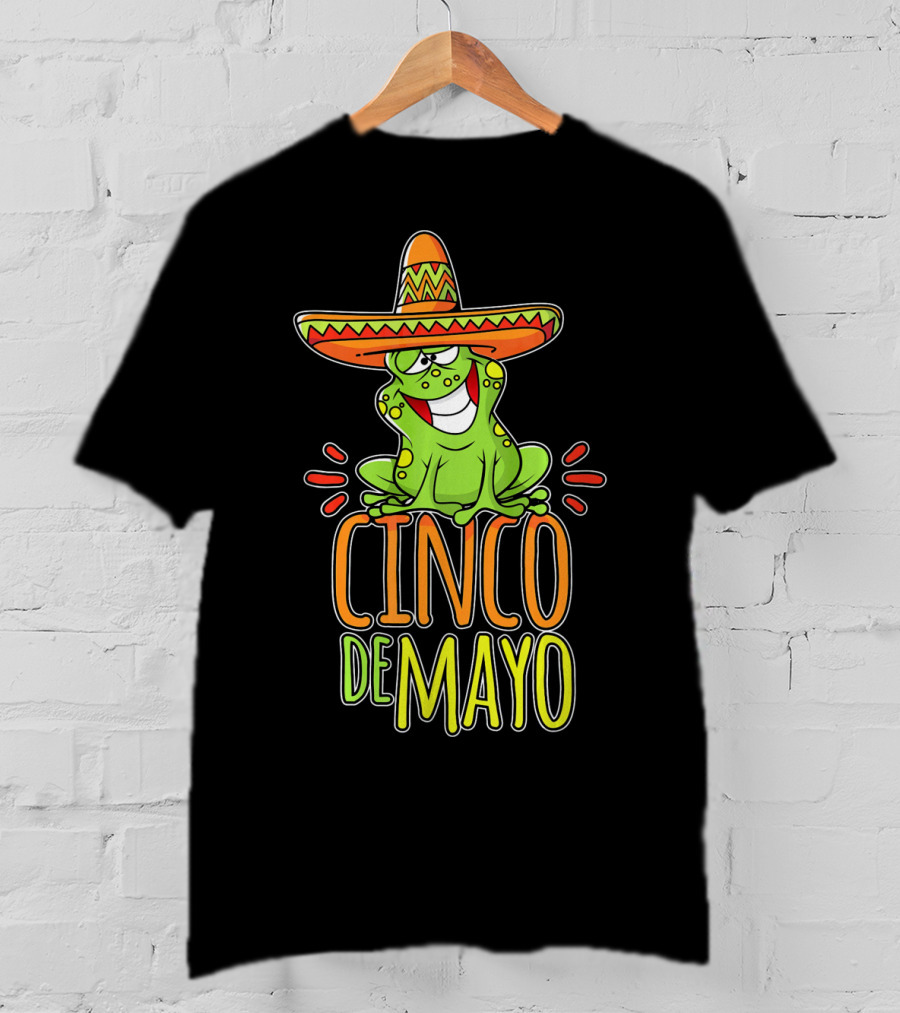 Cinco De Mayo Fun Mexican Fiesta Frog Sombrero T-Shirt