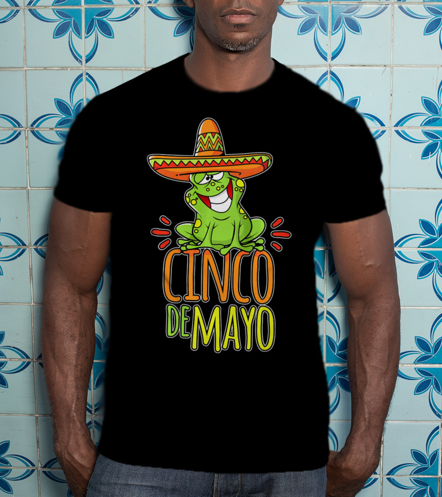 Cinco De Mayo Fun Mexican Fiesta Frog Sombrero T-Shirt