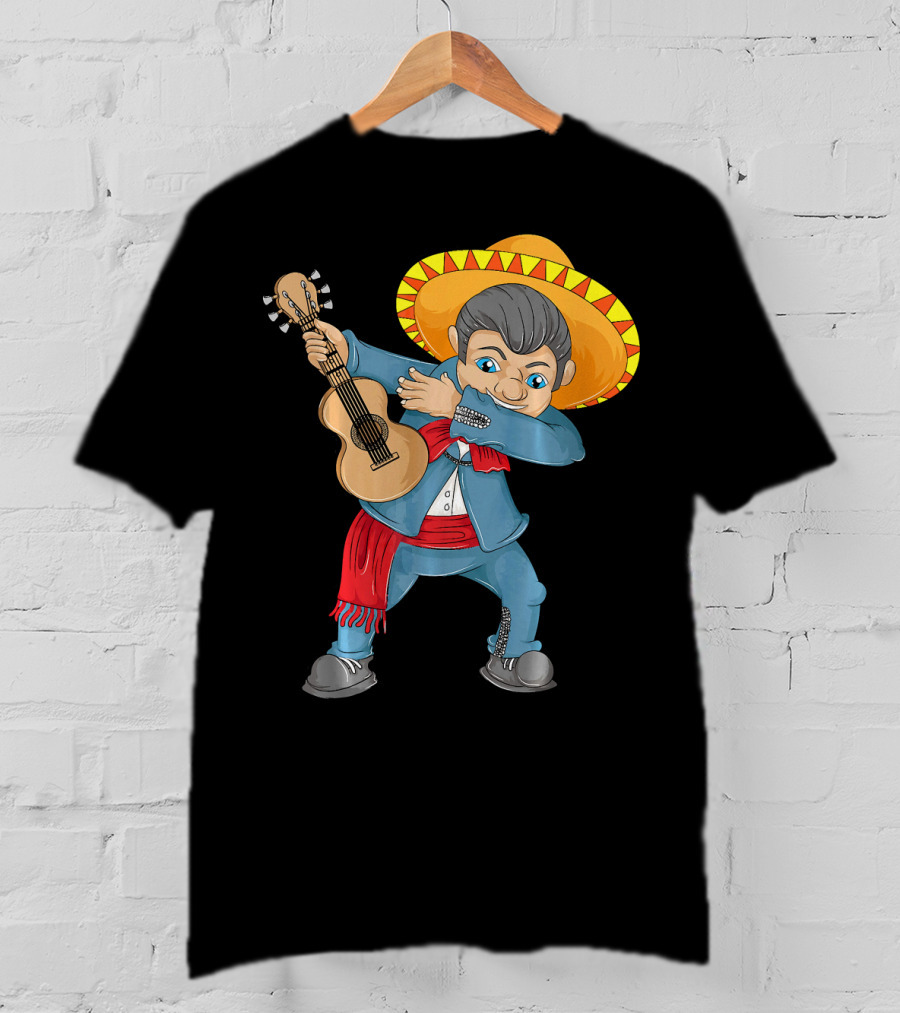 Mariachi Guitar Dabbing Cinco De Mayo T-Shirt