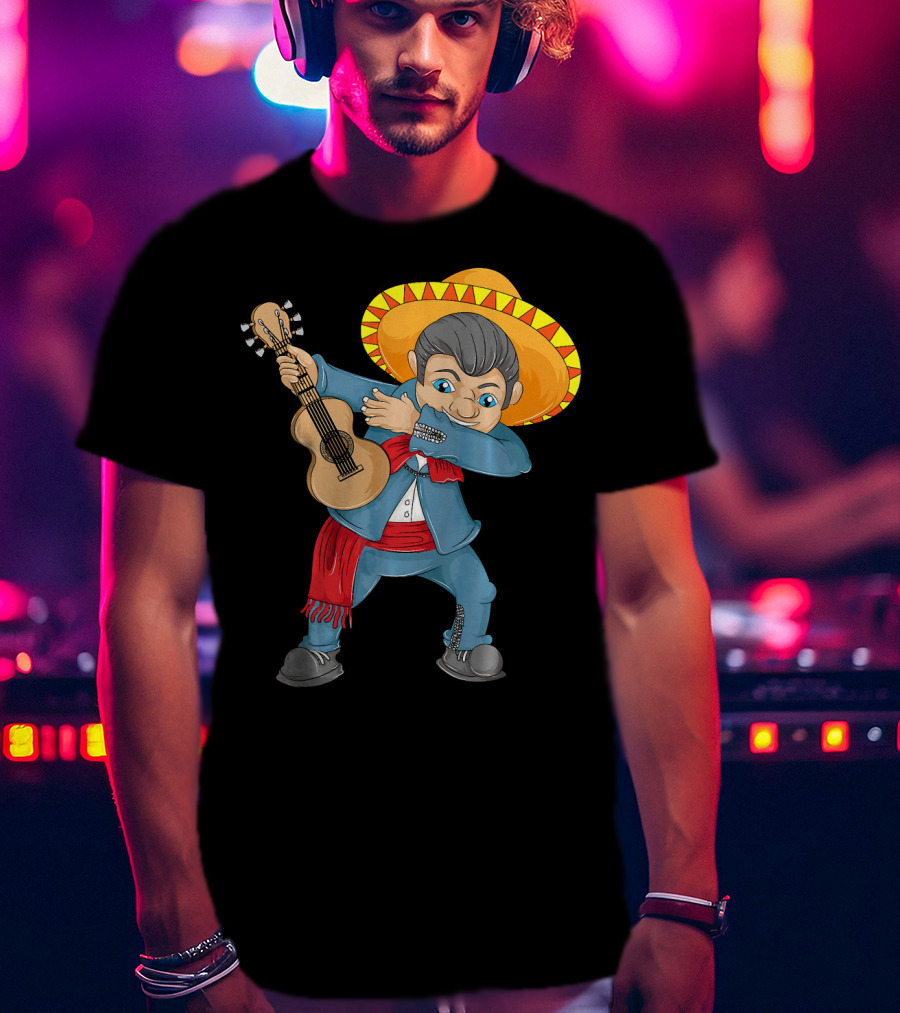 Mariachi Guitar Dabbing Cinco De Mayo T-Shirt