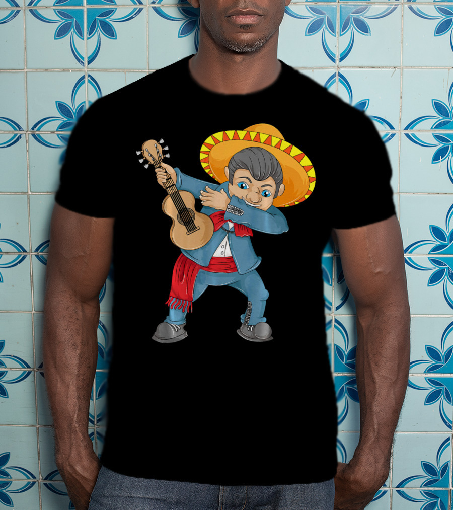 Mariachi Guitar Dabbing Cinco De Mayo T-Shirt