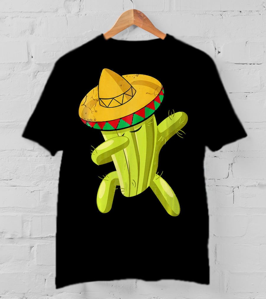 Dancing Cactus With Sombrero Funny Cinco De Mayo For Son T-Shirt