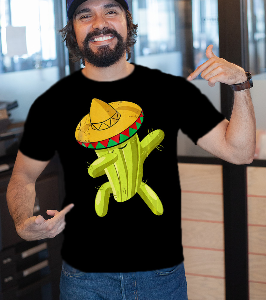 Dancing Cactus With Sombrero Funny Cinco De Mayo For Son T-Shirt